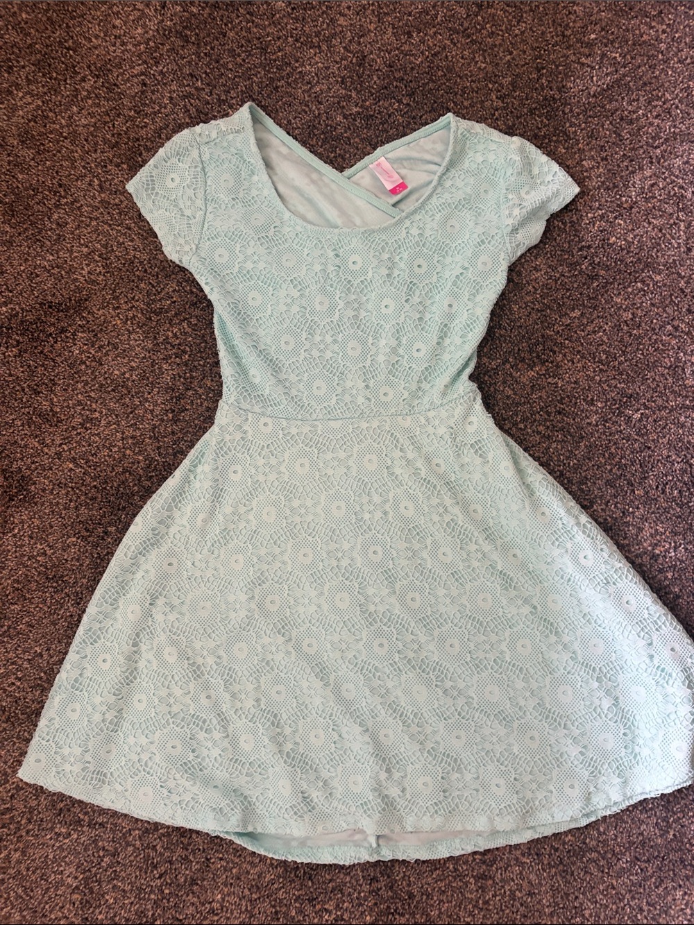 No Boundaries Mint Lace Fit & Flare Dress